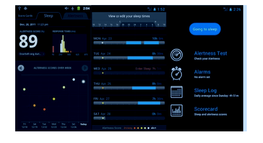 Pulsar Informatic's SleepFit App Helps improve your sleep health with an alarm clock that goes beyond waking you up. Visualize your sleep habits with our sleep log, and track your day-time alertness.